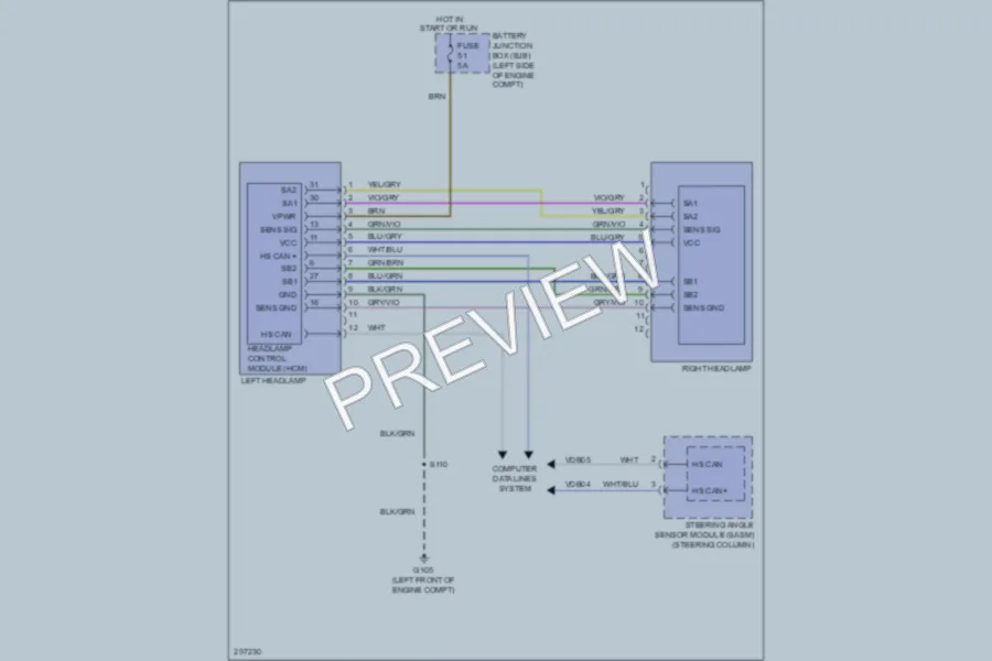 2009 Ford Edge Headlights wiring diagram preview