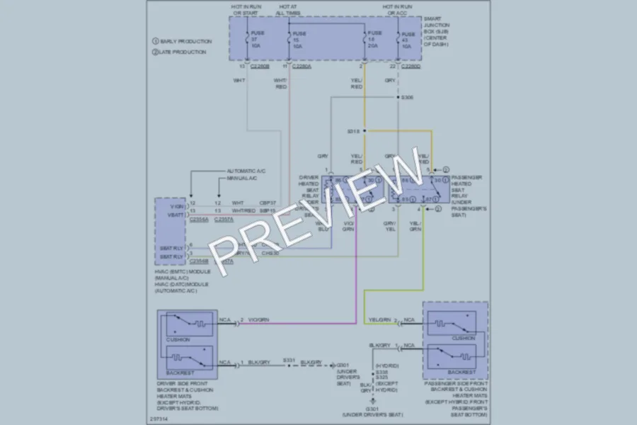 2009 Ford Escape Power Seats wiring diagram preview