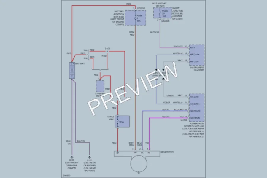 2009 Ford EscapeHybrid Starting Charging wiring diagram preview