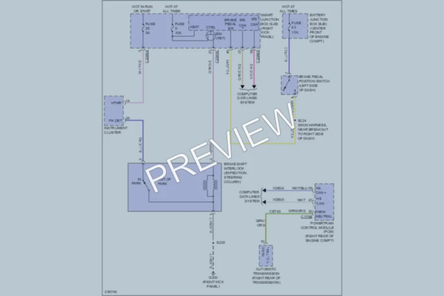 2009 Ford ExpeditionEL Shift Interlock wiring diagram preview