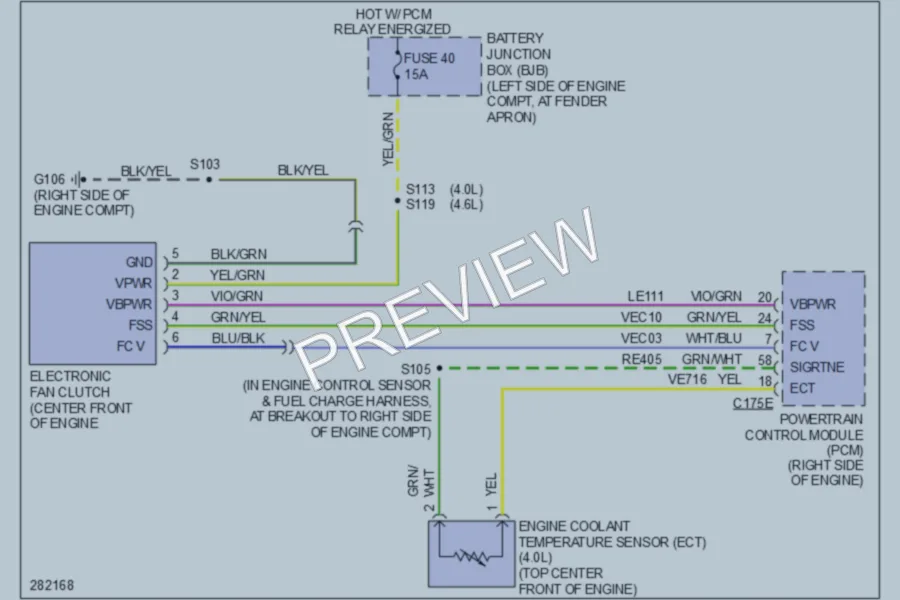 2009 Ford Explorer Cooling Fan wiring diagram preview