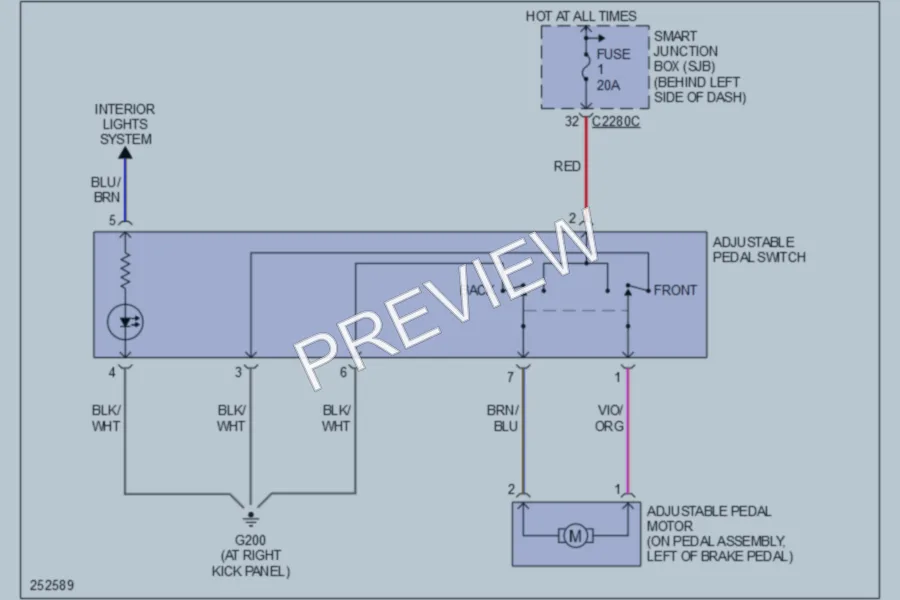 2009 Ford ExplorerSportTrac Power Seats wiring diagram preview
