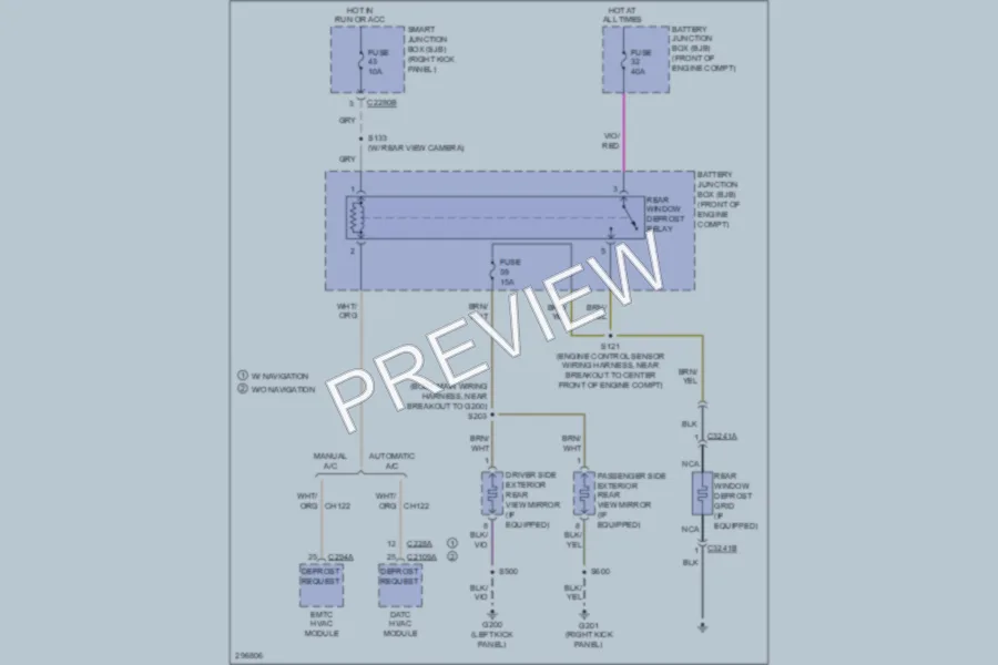 2009 Ford F150 Defoggers wiring diagram preview