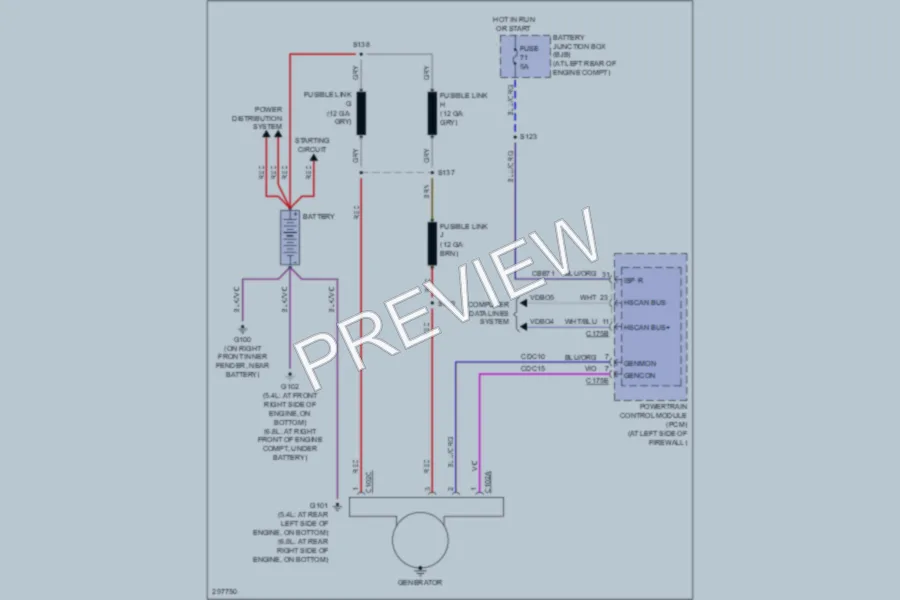 2009 Ford F250 Super Duty Starting Charging wiring diagram preview