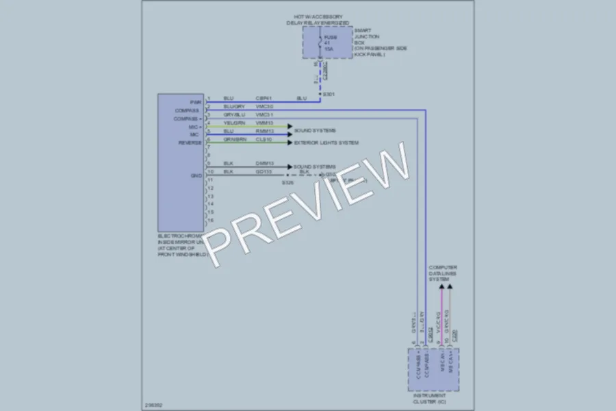 2009 Ford F250 Super Duty Power Mirrors wiring diagram preview