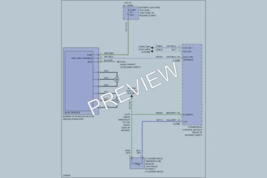2009 Ford Flex Cooling Fan wiring diagram preview