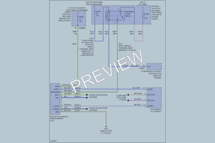 2009 Ford Focus Power Mirrors wiring diagram preview