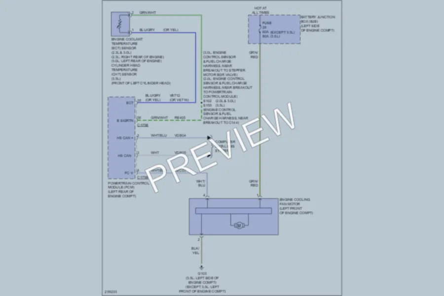 2009 Ford Fusion Cooling Fan wiring diagram preview
