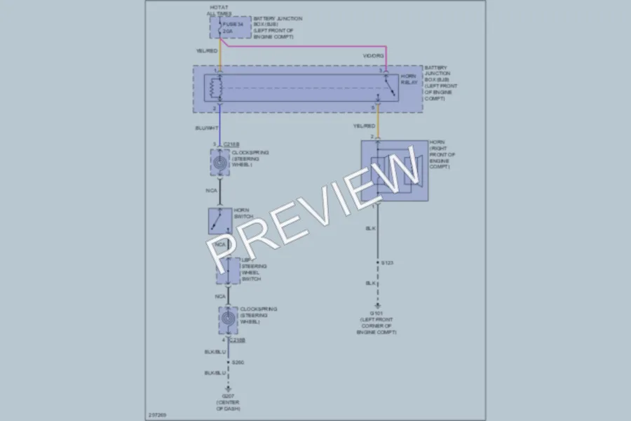 2009 Ford E350 Super Duty Horn wiring diagram preview