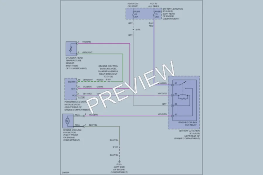 2009 Ford Ranger Cooling Fan wiring diagram preview