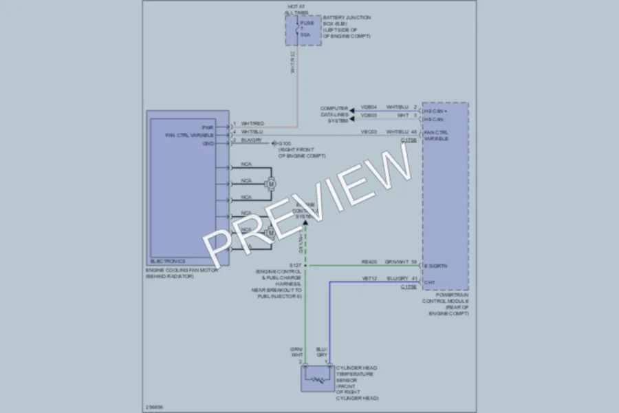 2009 Ford TaurusX Cooling Fan wiring diagram preview