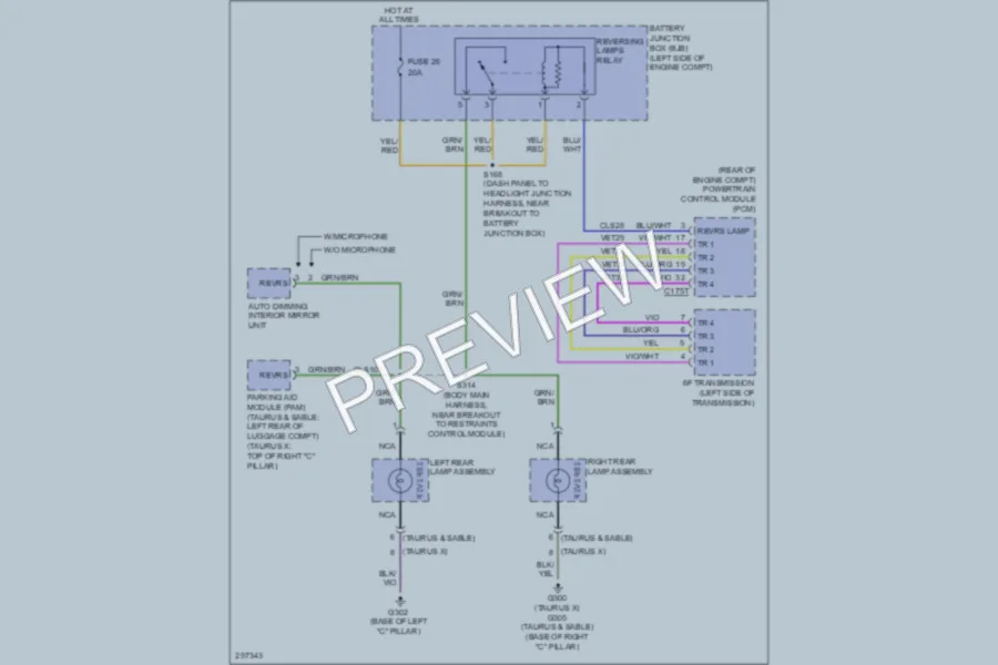 2009 Ford TaurusX Exterior Lights wiring diagram preview