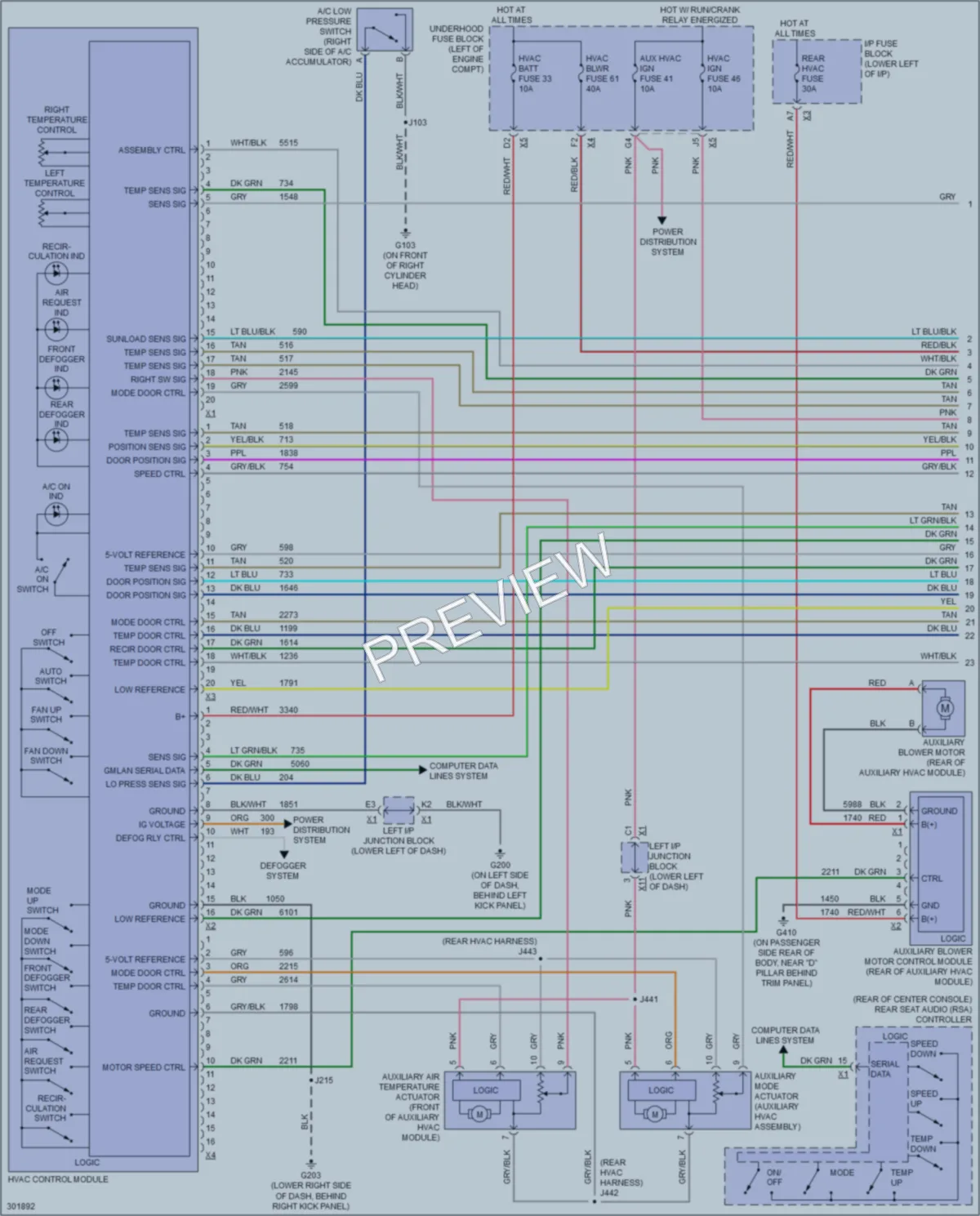 2009 HUMMER H2SUT Air Conditioning wiring diagram preview