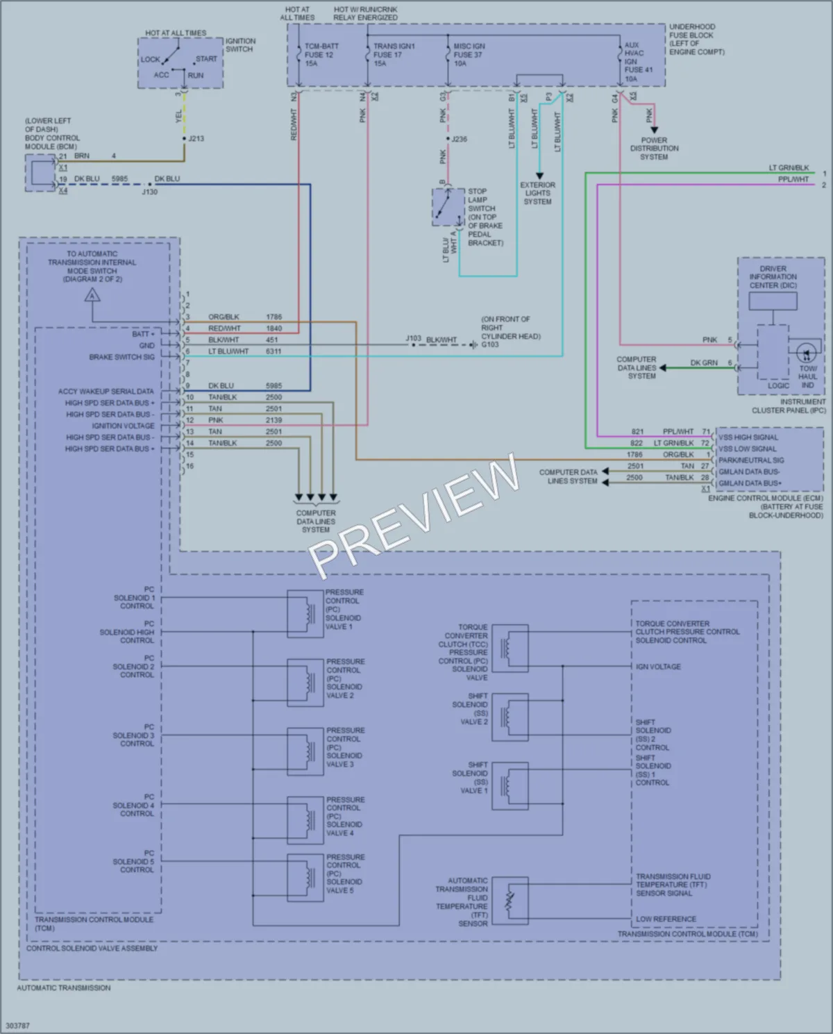 2009 HUMMER H2SUT Transmission wiring diagram preview