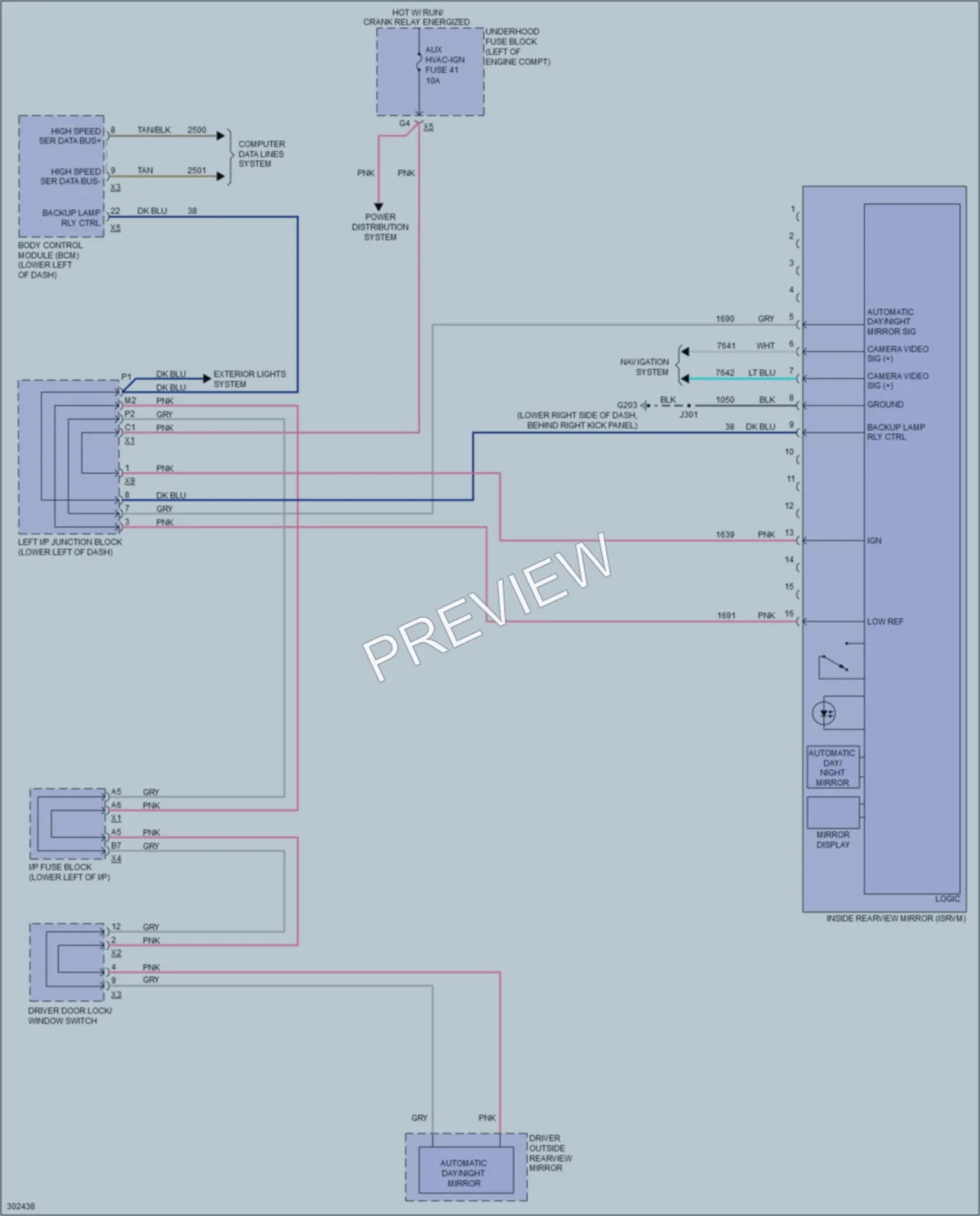 2009 HUMMER H2SUV Power Mirrors wiring diagram preview