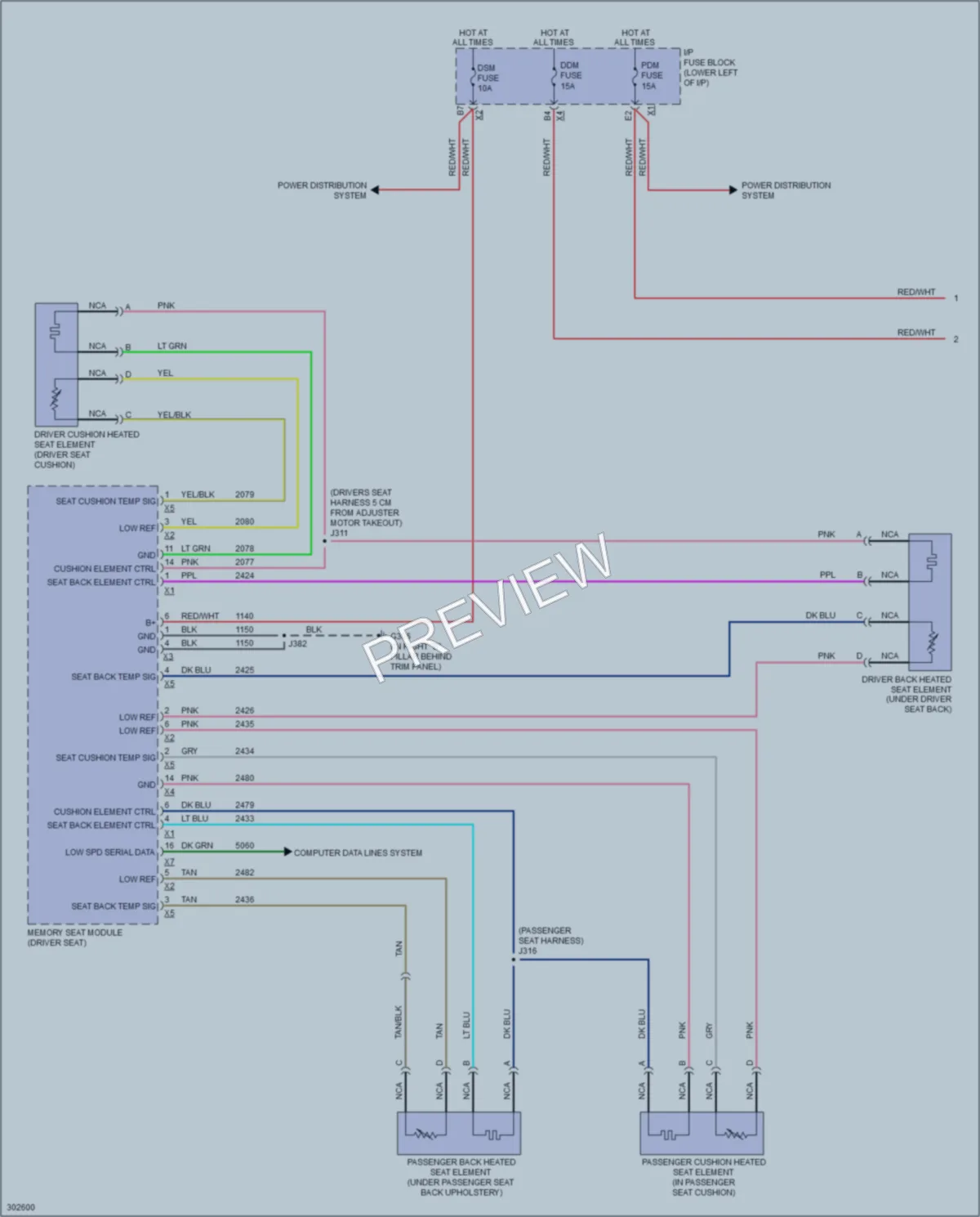 2009 HUMMER H2SUV Power Seats wiring diagram preview