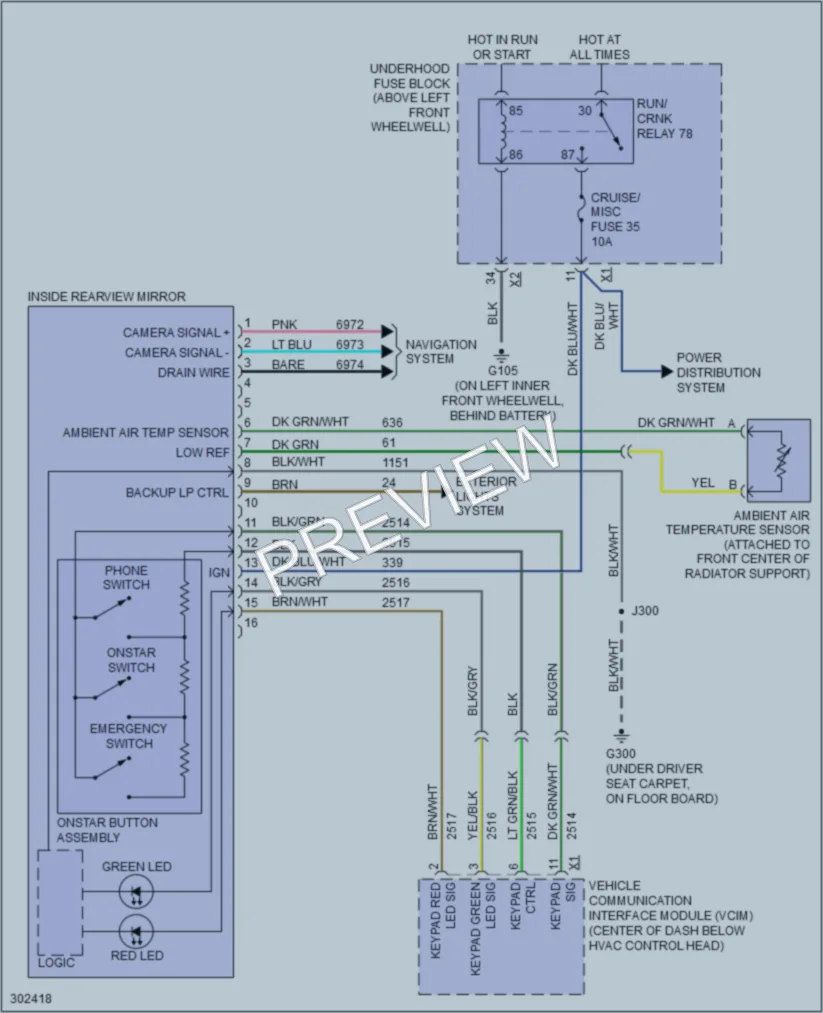 2009 HUMMER H3T Power Mirrors wiring diagram preview