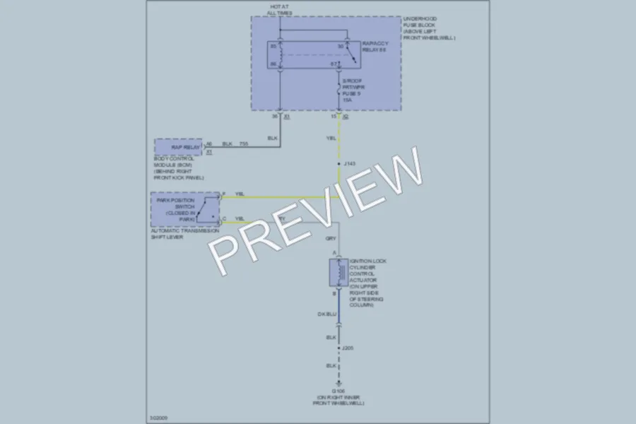 2009 HUMMER H3T Shift Interlock wiring diagram preview