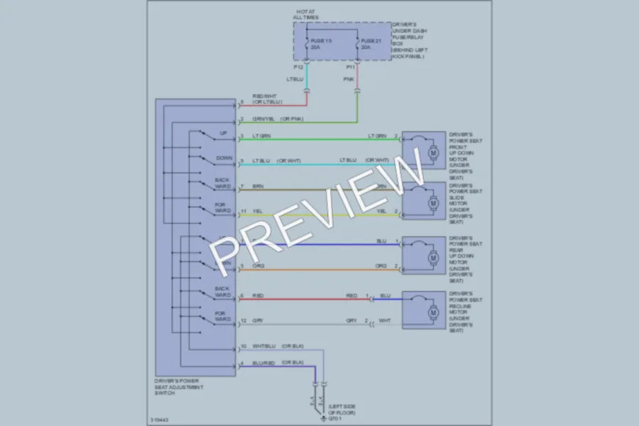 2009 Honda Accord Power Seats wiring diagram preview