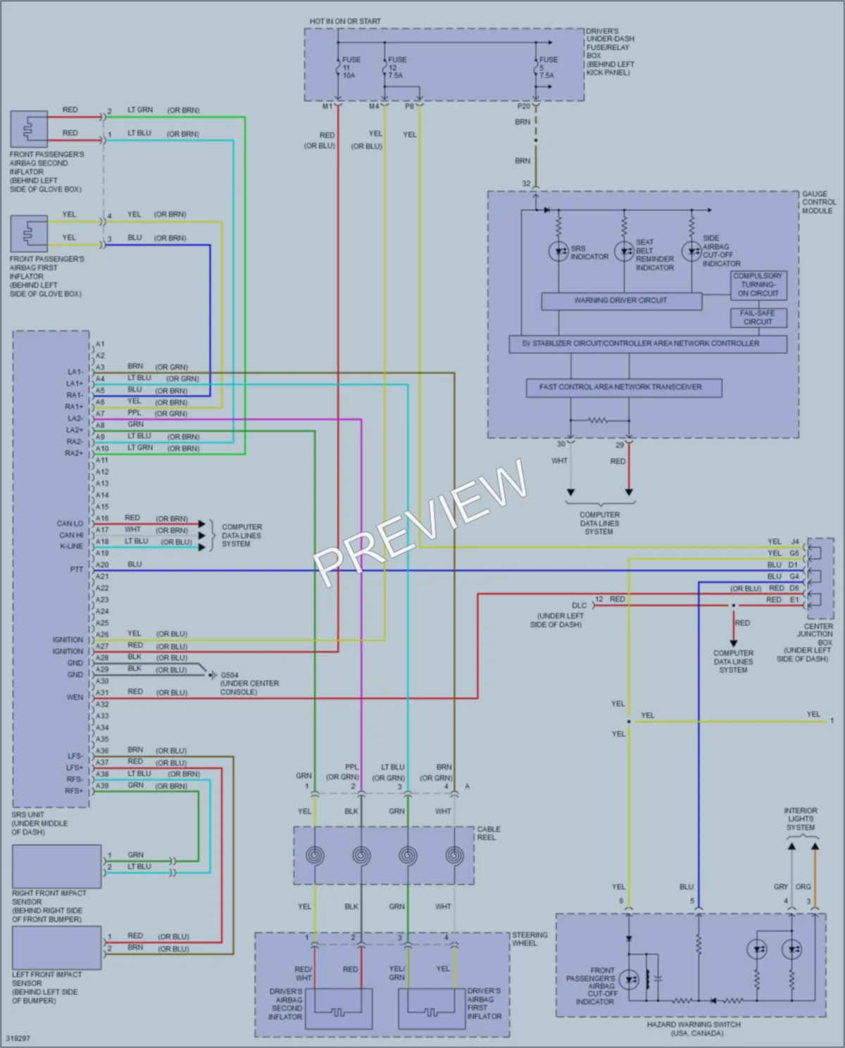 2009 Honda Accord Supplemental Restraints wiring diagram preview