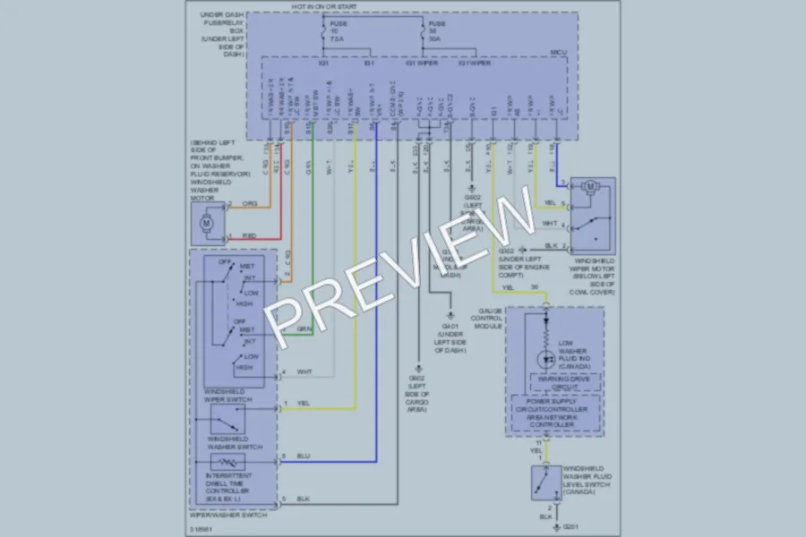 2009 Honda CRV Wiper Washer wiring diagram preview