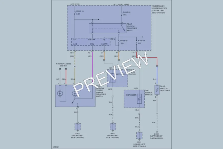 2009 Honda Fit Defoggers wiring diagram preview