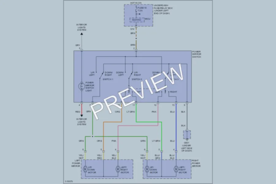 2009 Honda Fit Power Mirrors wiring diagram preview