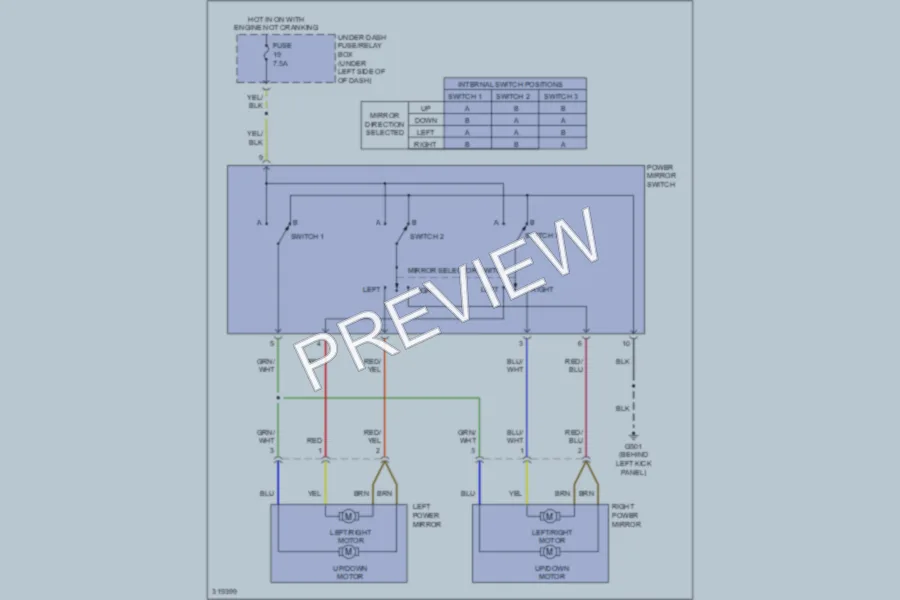 2009 Honda S2000 Power Mirrors wiring diagram preview