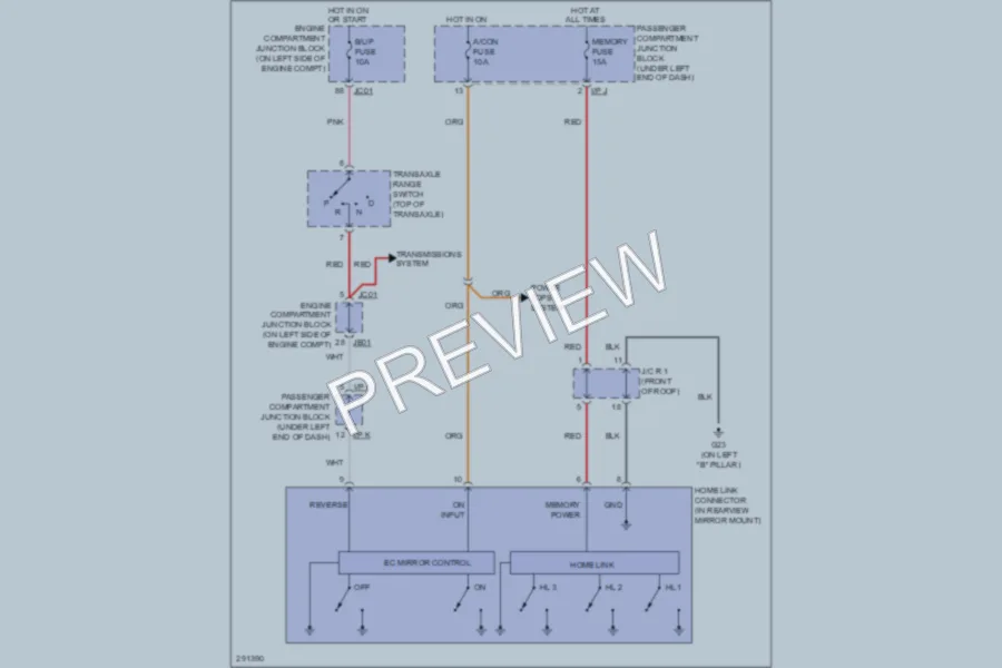 2009 Hyundai Azera Power Mirrors wiring diagram preview