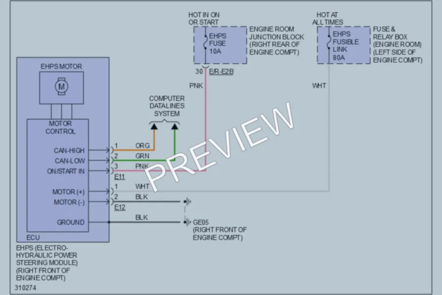 2009 Hyundai Genesis Electronic Power Steering wiring diagram preview