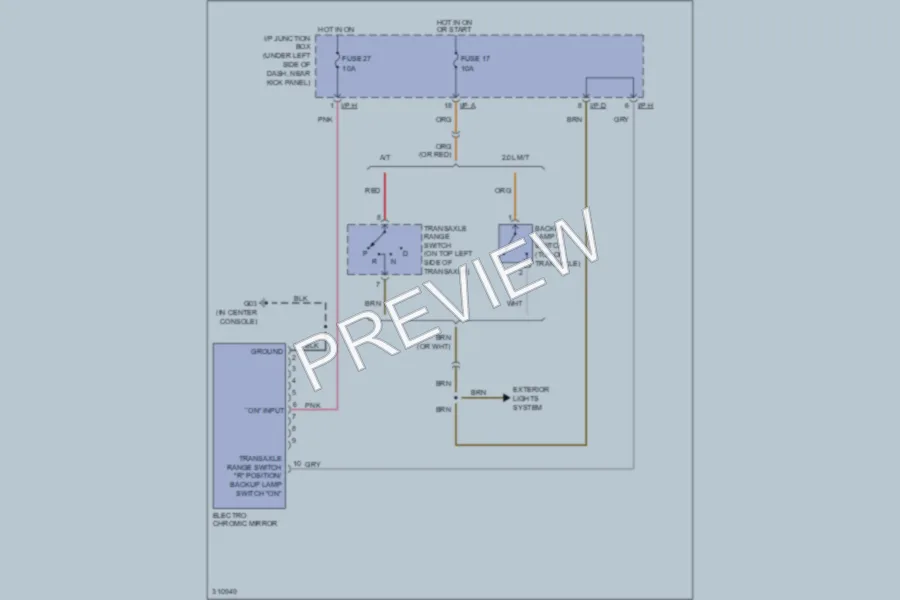 2009 Hyundai Tucson Power Mirrors wiring diagram preview