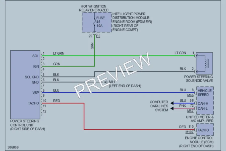 2009 Infiniti EX35 Electronic Power Steering wiring diagram preview