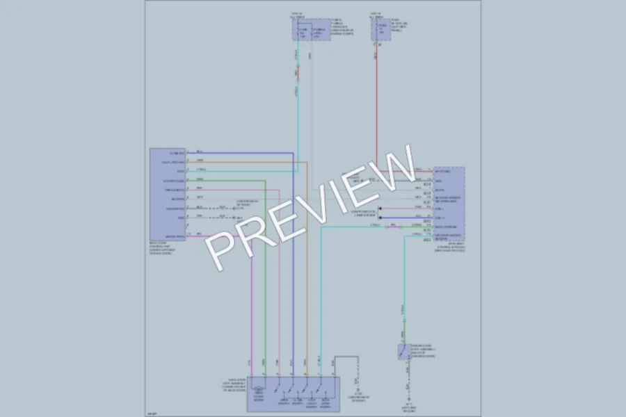 2009 Infiniti FX35 Trunk Tailgate Fuel Door wiring diagram preview