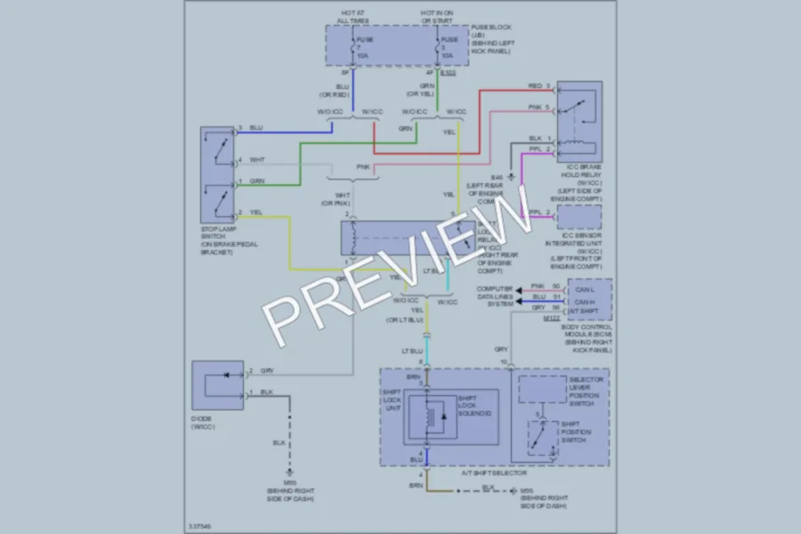 2009 Infiniti G37x Shift Interlock wiring diagram preview