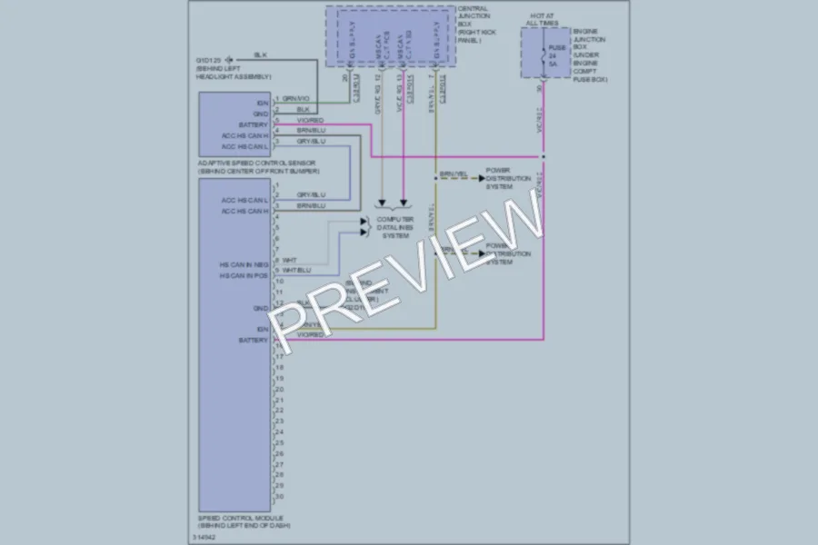 2009 Jaguar XF Cruise Control wiring diagram preview