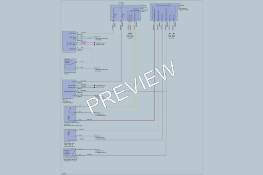 2009 Jaguar XF Trunk Tailgate Fuel Door wiring diagram preview