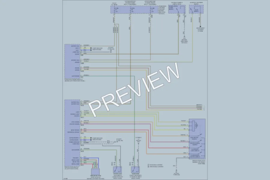 2009 Jaguar XJ8L Power Door Locks wiring diagram preview