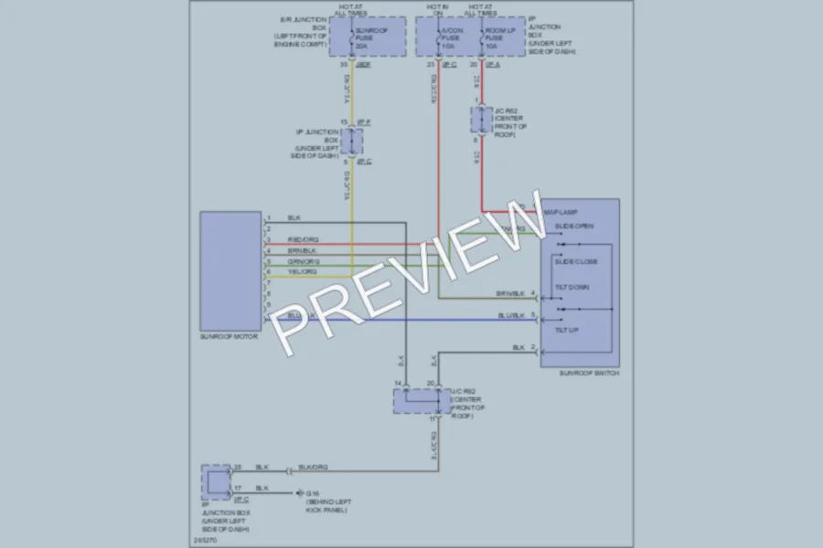 2009 Kia Amanti Power Top Sunroof wiring diagram preview