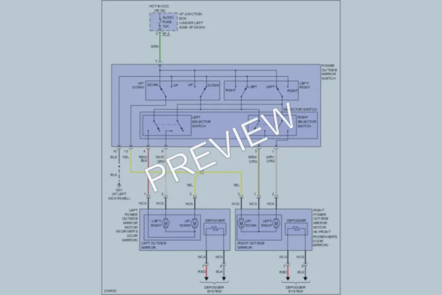 2009 Kia Rio Power Mirrors wiring diagram preview