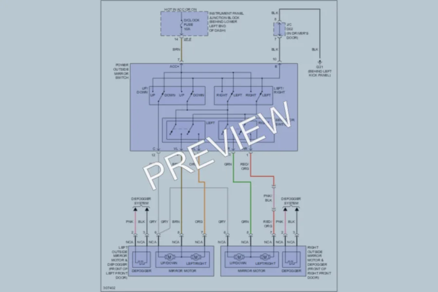 2009 Kia Rondo Power Mirrors wiring diagram preview
