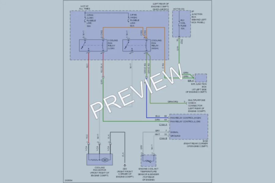 2009 Kia Sorento Cooling Fan wiring diagram preview