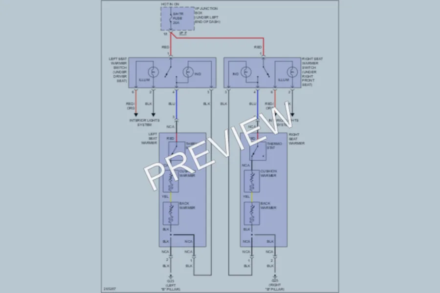 2009 Kia Sportage Power Seats wiring diagram preview