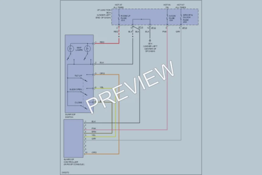 2009 Kia Sportage Power Top Sunroof wiring diagram preview