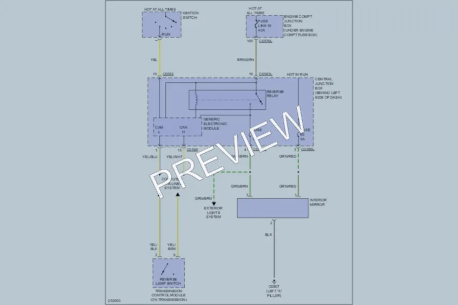 2009 LandRover LR3 Power Mirrors wiring diagram preview