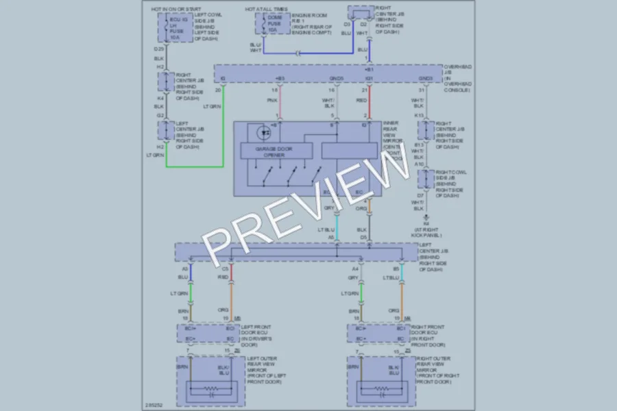 2009 Lexus GS460 Power Mirrors wiring diagram preview