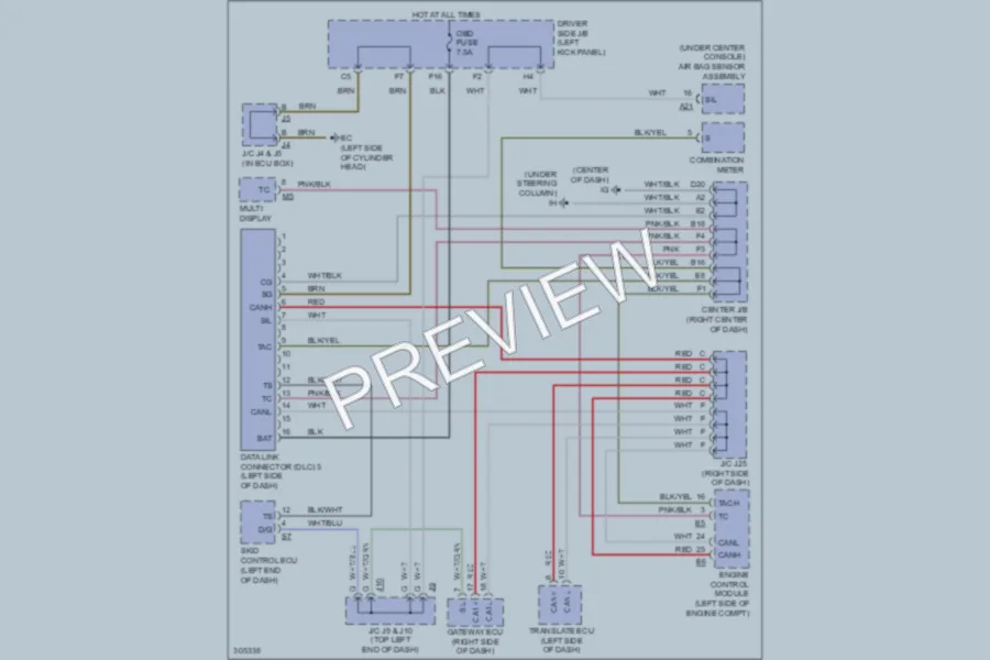 2009 Lexus SC430 Computer Data Lines wiring diagram preview