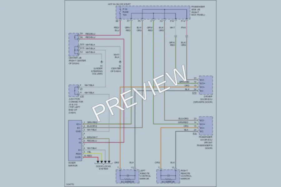 2009 Lexus SC430 Power Mirrors wiring diagram preview