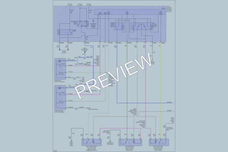 2009 Lincoln MKX Power Door Locks wiring diagram preview
