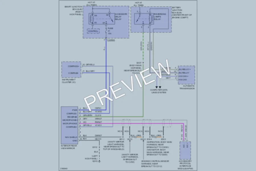 2009 Lincoln NavigatorL Power Mirrors wiring diagram preview