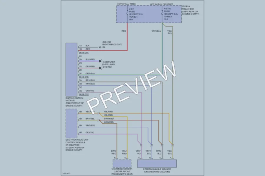 2009 Mazda 3 Electronic Power Steering wiring diagram preview